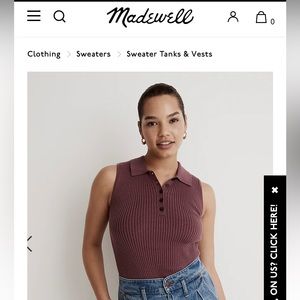Madewell Knit Polo Collar Tank in pressed Grape purple/mauve